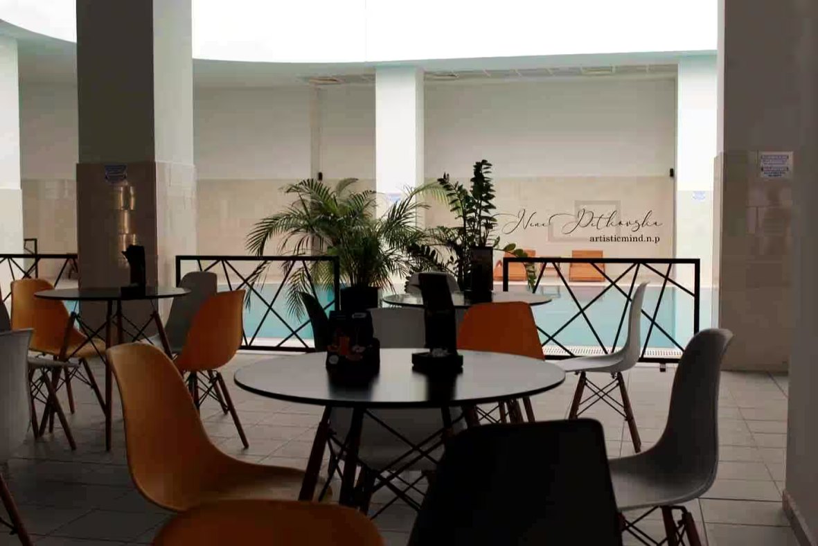 Poolside bar area at Sky Wellness
